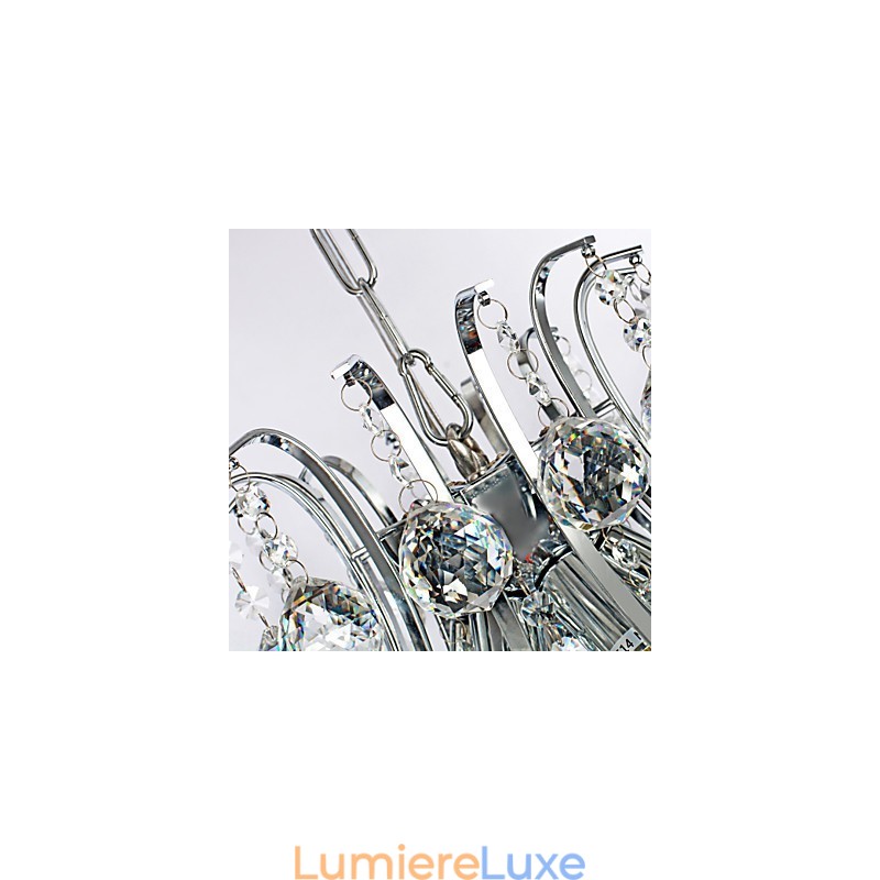 Suspension de luxe moderne en cristal à 6 lumières