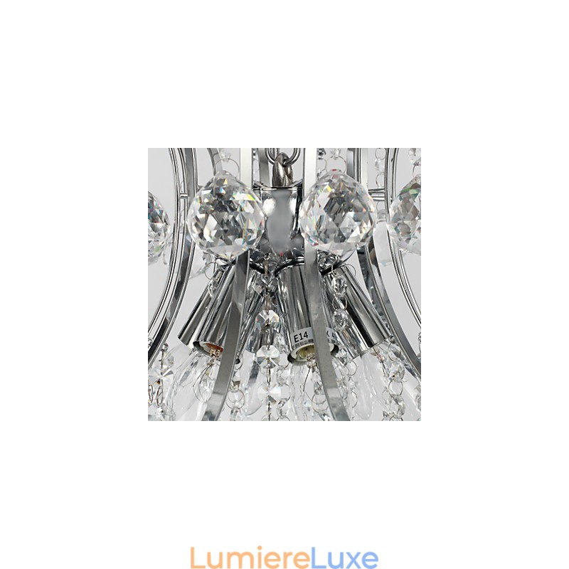 Suspension de luxe moderne en cristal à 6 lumières