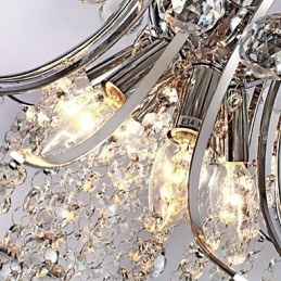 Suspension de luxe moderne en cristal à 6 lumières
