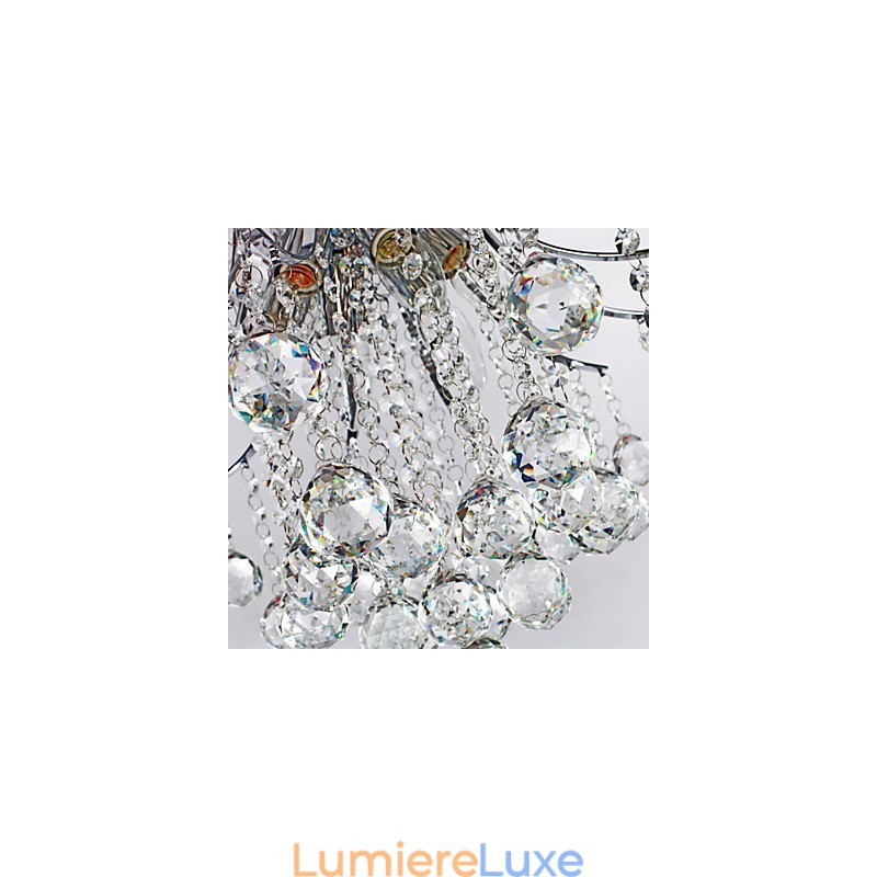 Suspension de luxe moderne en cristal à 6 lumières