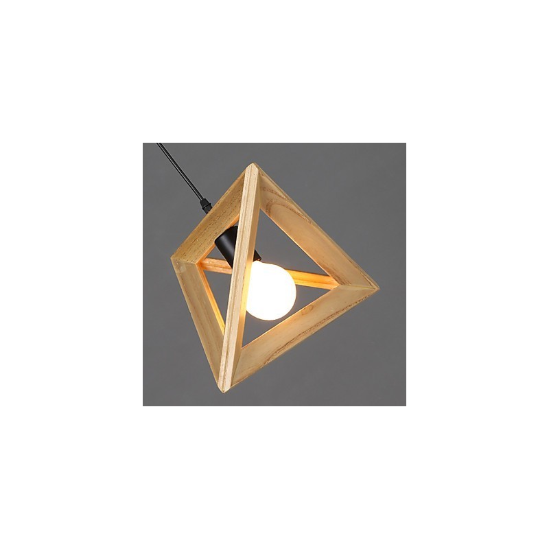 Plafonnier triangulaire en bois de style européen, créatif et rustique, restauré selon des méthodes anciennes