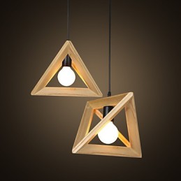 Plafonnier triangulaire en bois de style européen, créatif et rustique, restauré selon des méthodes anciennes