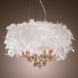 Suspension moderne contemporaine en cristal électroplaqué de style mini tambour