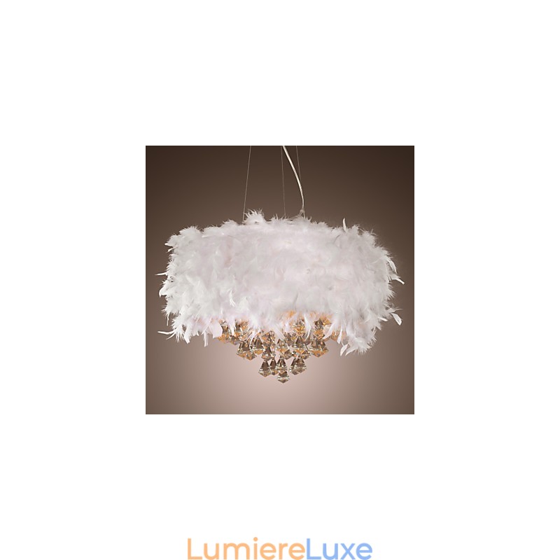 Suspension moderne contemporaine en cristal électroplaqué de style mini tambour