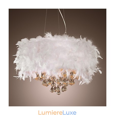 Suspension moderne contemporaine en cristal électroplaqué de style mini tambour Suspension moderne contemporaine en cristal électroplaqué de style mini tambour