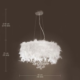 Suspension moderne contemporaine en cristal électroplaqué de style mini tambour