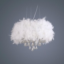 Suspension moderne contemporaine en cristal électroplaqué de style mini tambour