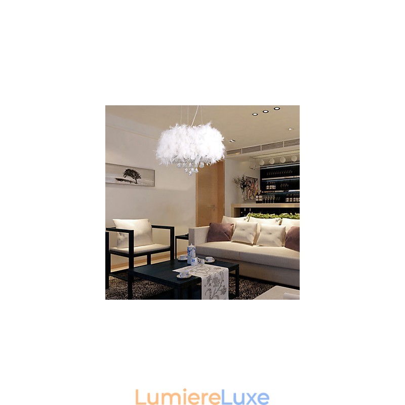 Suspension moderne contemporaine en cristal électroplaqué de style mini tambour
