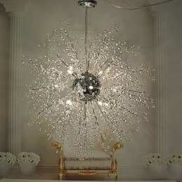 Lustre suspendu Globe Crystal en métal chromé