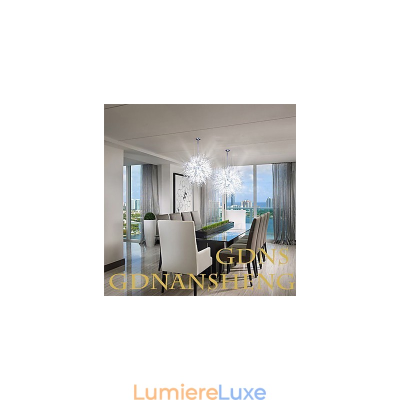 Lustre suspendu Globe Crystal en métal chromé