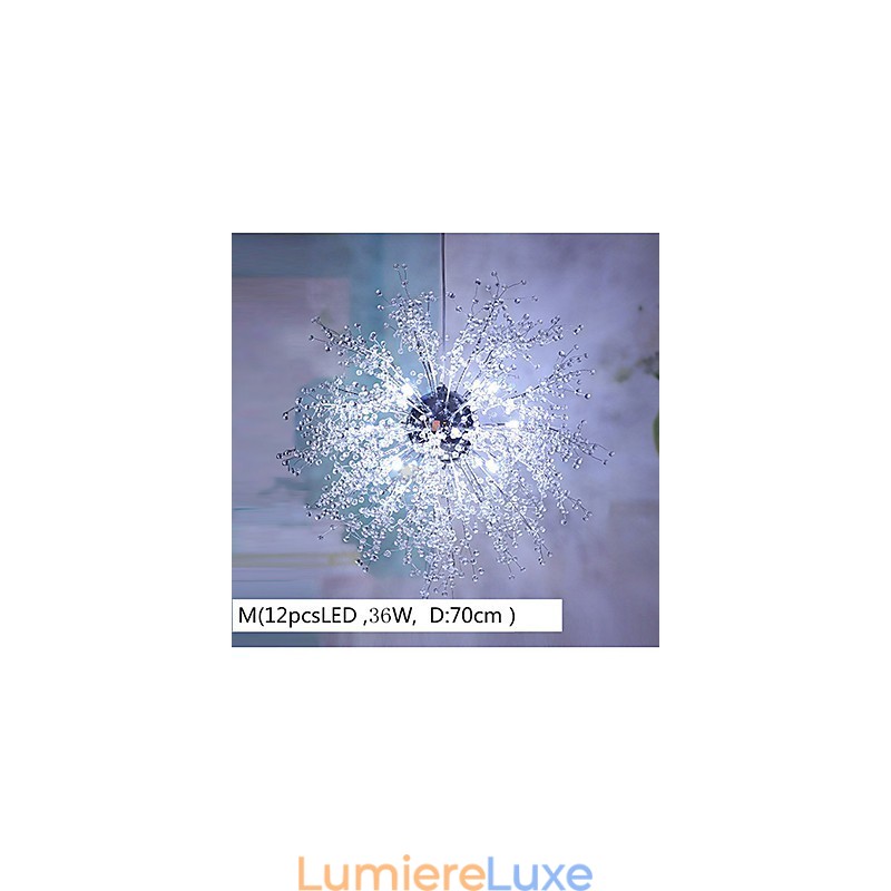 Lustre suspendu Globe Crystal en métal chromé