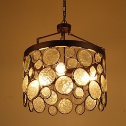 Lustre vintage en fer et verre