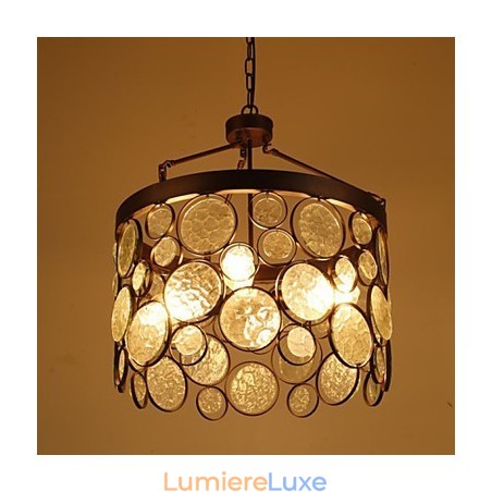 Lustre vintage en fer et verre Lustre vintage en fer et verre