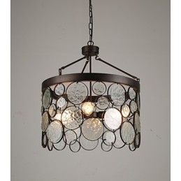 Lustre vintage en fer et verre