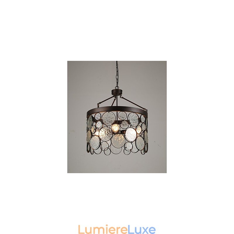 Lustre vintage en fer et verre