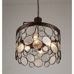 Lustre vintage en fer et verre