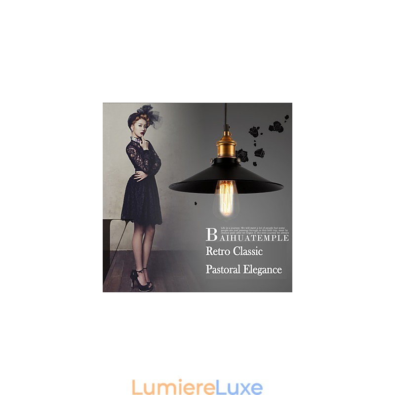 Suspension rétro classique de style européen, luminaire suspendu, diamètre de l'ampoule : 22 cm