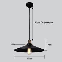 Suspension rétro classique de style européen, luminaire suspendu, diamètre de l'ampoule : 22 cm