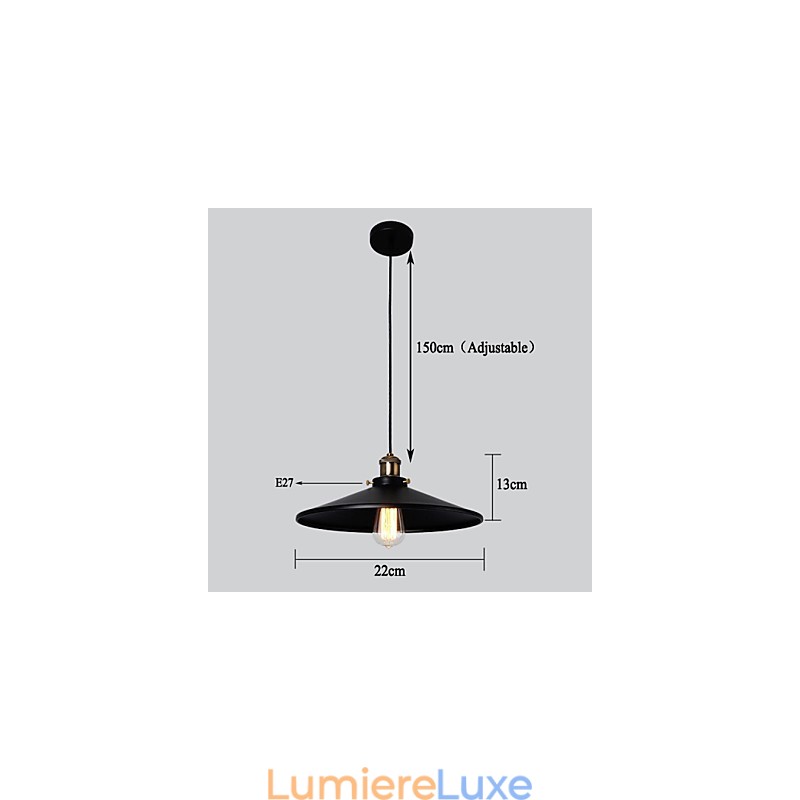 Suspension rétro classique de style européen, luminaire suspendu, diamètre de l'ampoule : 22 cm