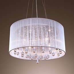 Suspension contemporaine moderne en métal galvanisé et cristal