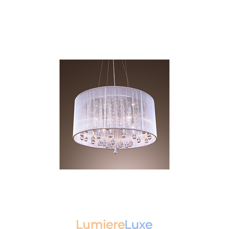 Suspension contemporaine moderne en métal galvanisé et cristal