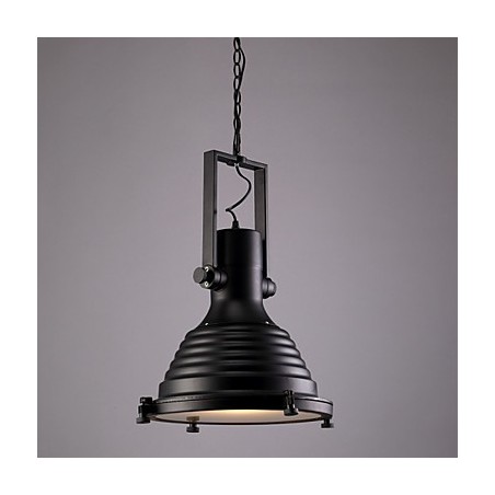 Lampe suspendue rétro en fer noir et abat-jour en verre Lampe suspendue rétro en fer noir et abat-jour en verre