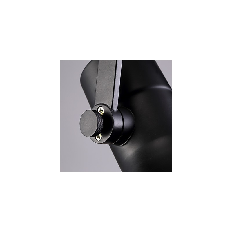 Lampe suspendue rétro en fer noir et abat-jour en verre