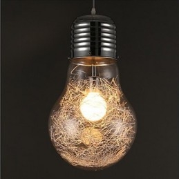 Idées simples avec une grande ampoule Lustre en verre Lampe Droplight