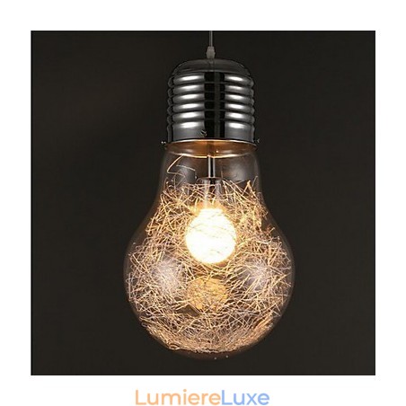 Idées simples avec une grande ampoule Lustre en verre Lampe Droplight Idées simples avec une grande ampoule Lustre en verre Lampe Droplight