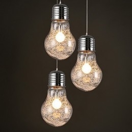 Idées simples avec une grande ampoule Lustre en verre Lampe Droplight
