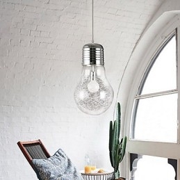 Idées simples avec une grande ampoule Lustre en verre Lampe Droplight