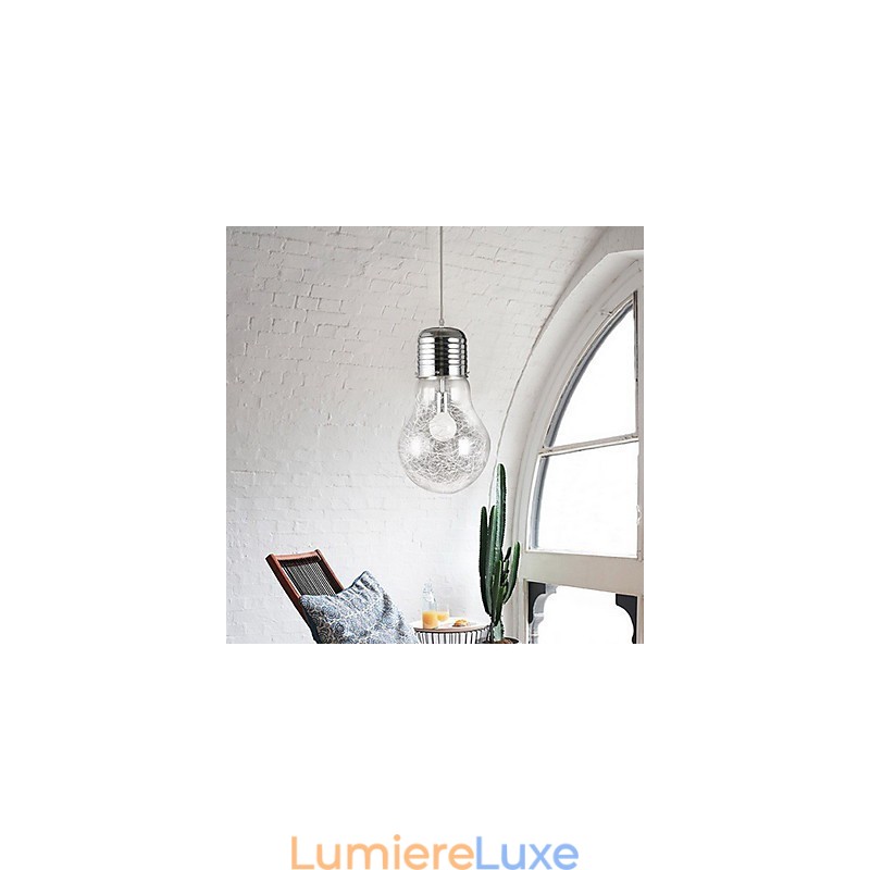 Idées simples avec une grande ampoule Lustre en verre Lampe Droplight