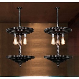 Lustre Lron vintage à engrenages mécaniques créatifs