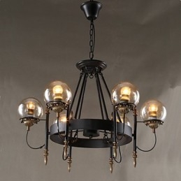 Lustre rond en forme de haricot en verre artistique