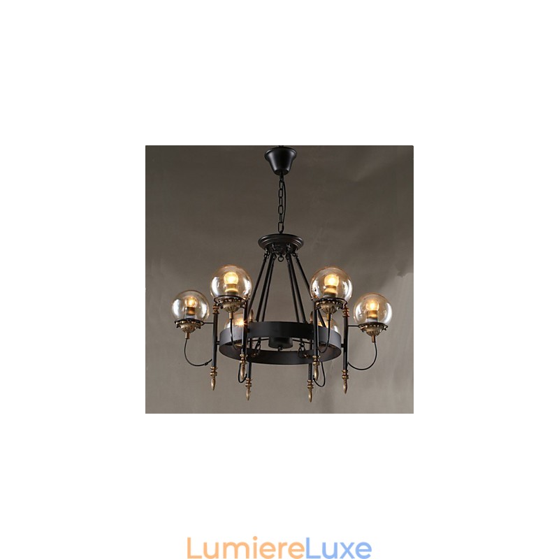 Lustre rond en forme de haricot en verre artistique