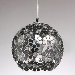 Suspension moderne contemporaine en cristal de style mini-globe électroplaqué