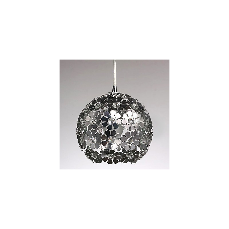 Suspension moderne contemporaine en cristal de style mini-globe électroplaqué