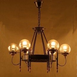 Lustre rond en forme de haricot en verre artistique