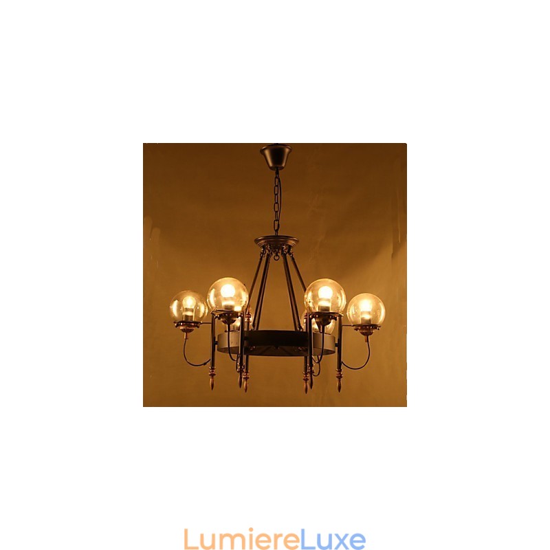 Lustre rond en forme de haricot en verre artistique