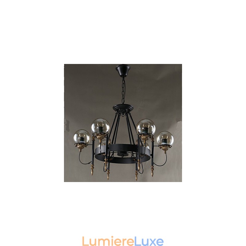 Lustre rond en forme de haricot en verre artistique