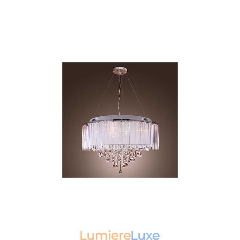 Suspension moderne contemporaine en cristal électroplaqué