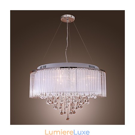 Suspension moderne contemporaine en cristal électroplaqué