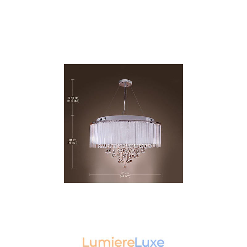 Suspension moderne contemporaine en cristal électroplaqué