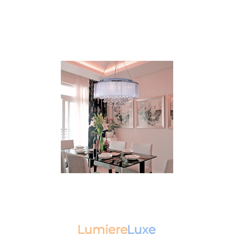 Suspension moderne contemporaine en cristal électroplaqué