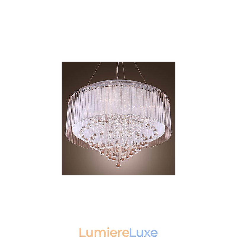 Suspension moderne contemporaine en cristal électroplaqué