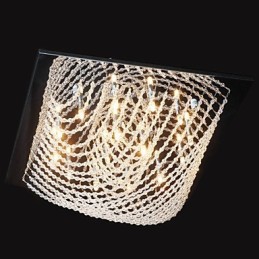 Lustre traditionnel classique en cristal et métal chromé