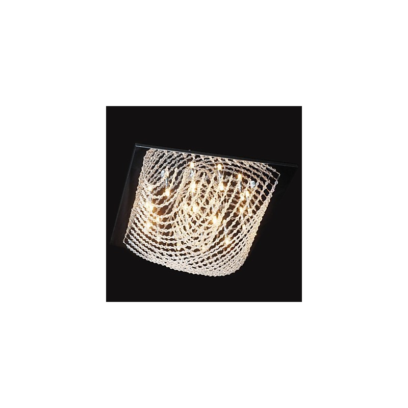 Lustre traditionnel classique en cristal et métal chromé