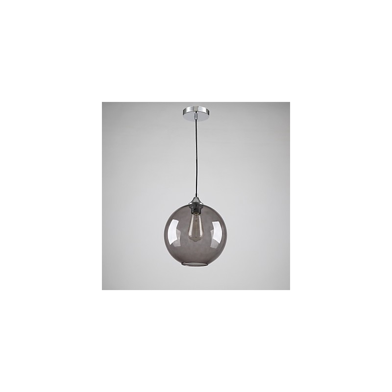 Suspension moderne en verre au design rond gris fumé à bulles
