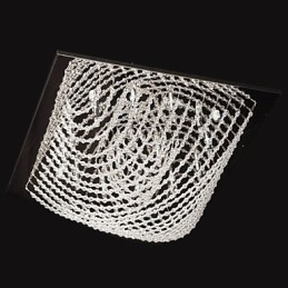 Lustre traditionnel classique en cristal et métal chromé
