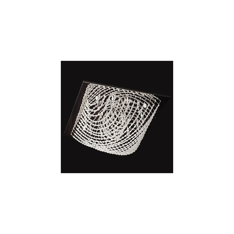 Lustre traditionnel classique en cristal et métal chromé